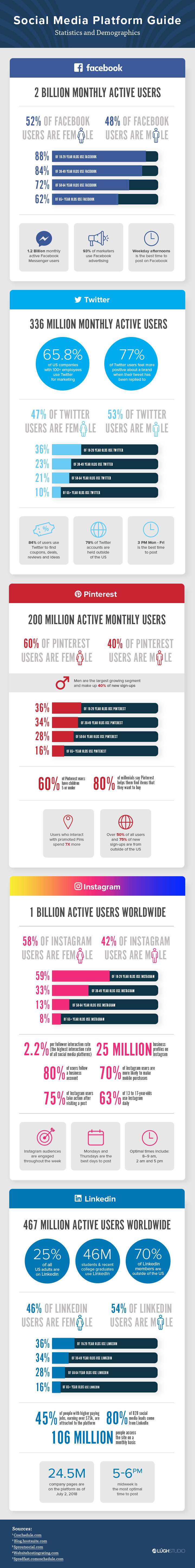 infographic providing statistics on social media