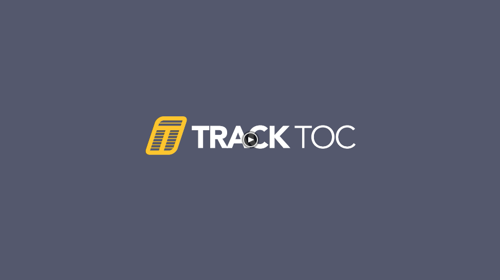 TrackTOC teaser video graphic and Lugh Studio branding